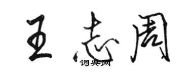 駱恆光王志周行書個性簽名怎么寫