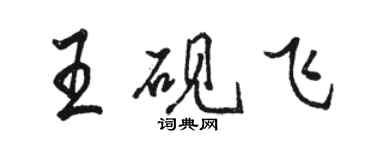 駱恆光王硯飛行書個性簽名怎么寫