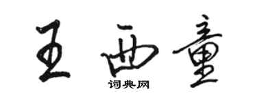 駱恆光王西童行書個性簽名怎么寫