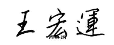 王正良王宏運行書個性簽名怎么寫