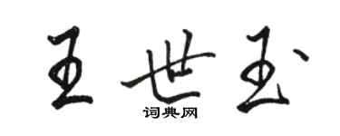 駱恆光王世玉行書個性簽名怎么寫