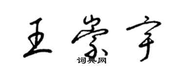 梁錦英王崇宇草書個性簽名怎么寫