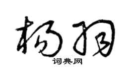 曾慶福楊羽草書個性簽名怎么寫