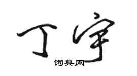 駱恆光丁宇行書個性簽名怎么寫