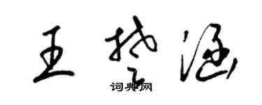 梁錦英王楚涵草書個性簽名怎么寫