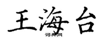 丁謙王海台楷書個性簽名怎么寫
