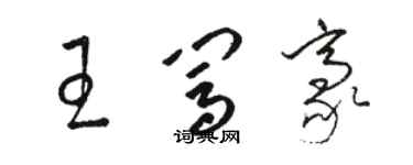 駱恆光王闖豪草書個性簽名怎么寫