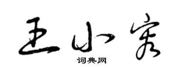 曾慶福王小容草書個性簽名怎么寫