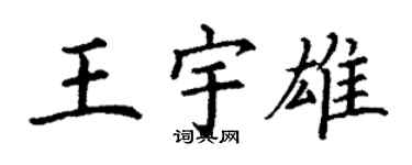 丁謙王宇雄楷書個性簽名怎么寫