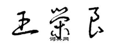 曾慶福王榮良草書個性簽名怎么寫