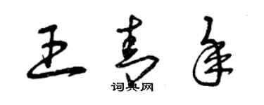 曾慶福王青年草書個性簽名怎么寫