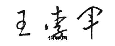 駱恆光王李軍草書個性簽名怎么寫