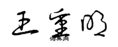 曾慶福王重明草書個性簽名怎么寫