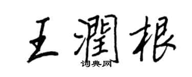 王正良王潤根行書個性簽名怎么寫