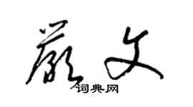 梁錦英嚴文草書個性簽名怎么寫