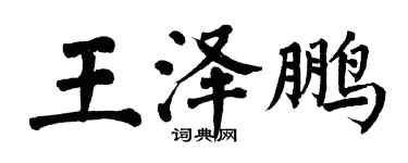 翁闓運王澤鵬楷書個性簽名怎么寫