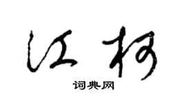 梁錦英江柯草書個性簽名怎么寫