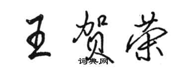 駱恆光王賀榮行書個性簽名怎么寫