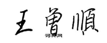 王正良王曾順行書個性簽名怎么寫