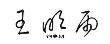 駱恆光王明雨草書個性簽名怎么寫