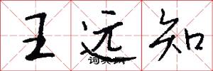 王遠知怎么寫好看