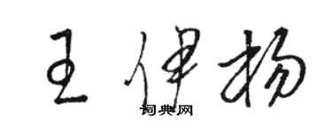 駱恆光王伊楊草書個性簽名怎么寫