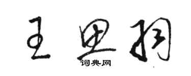 駱恆光王思羽草書個性簽名怎么寫