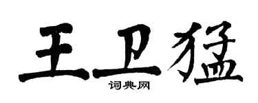 翁闓運王衛猛楷書個性簽名怎么寫