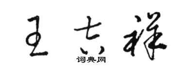 駱恆光王吉祥草書個性簽名怎么寫