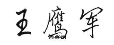 駱恆光王鷹軍行書個性簽名怎么寫