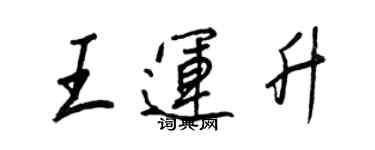 王正良王運升行書個性簽名怎么寫