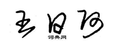 朱錫榮王日阿草書個性簽名怎么寫