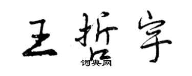 曾慶福王哲宇行書個性簽名怎么寫