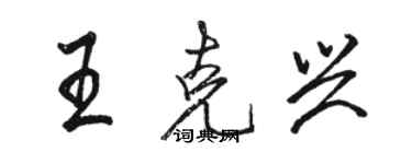 駱恆光王克興行書個性簽名怎么寫