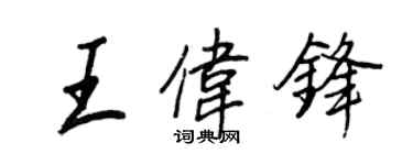 王正良王偉鋒行書個性簽名怎么寫