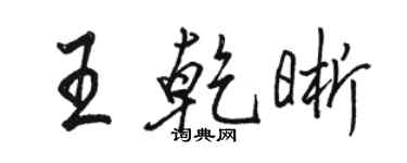 駱恆光王乾晰行書個性簽名怎么寫