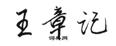 駱恆光王章記行書個性簽名怎么寫