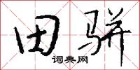 田駢怎么寫好看