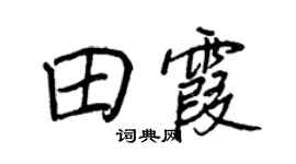 王正良田霞行書個性簽名怎么寫