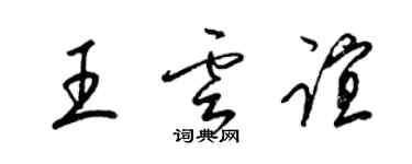 梁錦英王雲誼草書個性簽名怎么寫