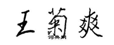 王正良王菊爽行書個性簽名怎么寫