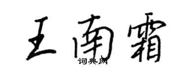 王正良王南霜行書個性簽名怎么寫