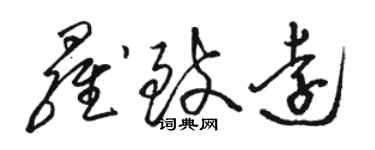 駱恆光羅致遠草書個性簽名怎么寫