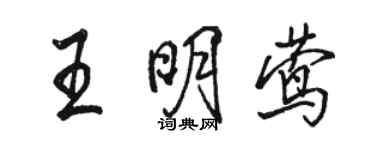 駱恆光王明鶯行書個性簽名怎么寫
