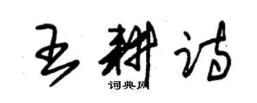 朱錫榮王耕詩草書個性簽名怎么寫