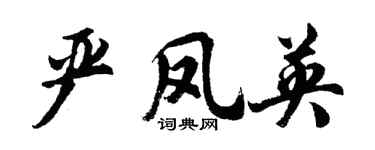 胡問遂嚴鳳英行書個性簽名怎么寫