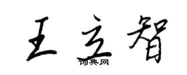 王正良王立智行書個性簽名怎么寫