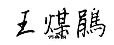 王正良王煤鵑行書個性簽名怎么寫