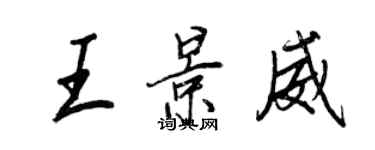 王正良王景威行書個性簽名怎么寫