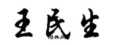 胡問遂王民生行書個性簽名怎么寫